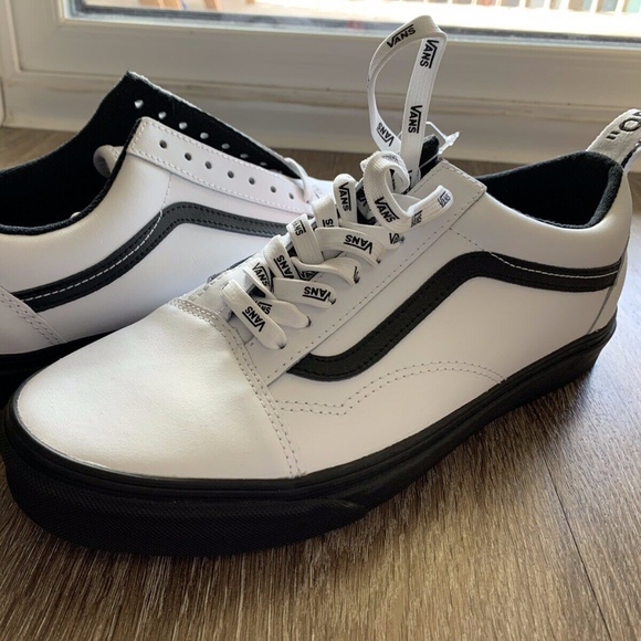 vans old skool leather black and white